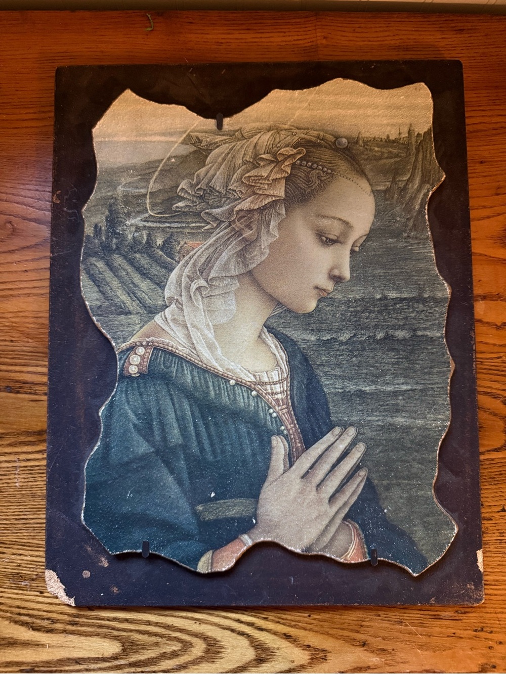 Vintage Italian Florentine Wall Madonna Plaque by Fra Filippo Lippi